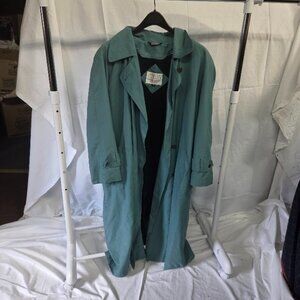 American Bazaar size 12 teal double breasted trench coat